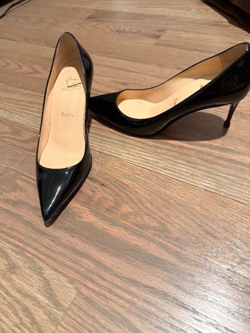 Christian Louboutin Black Patent Leather Heels – Barely Worn Condition